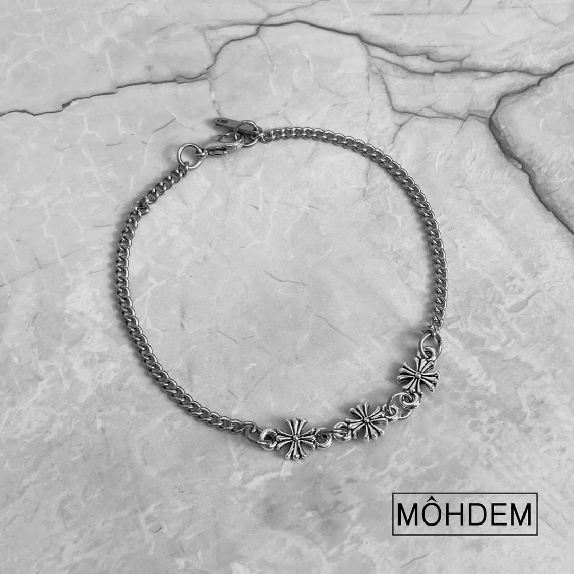 [Unisex] 크로스3 실버 크롬 체인팔찌 상품이미지3