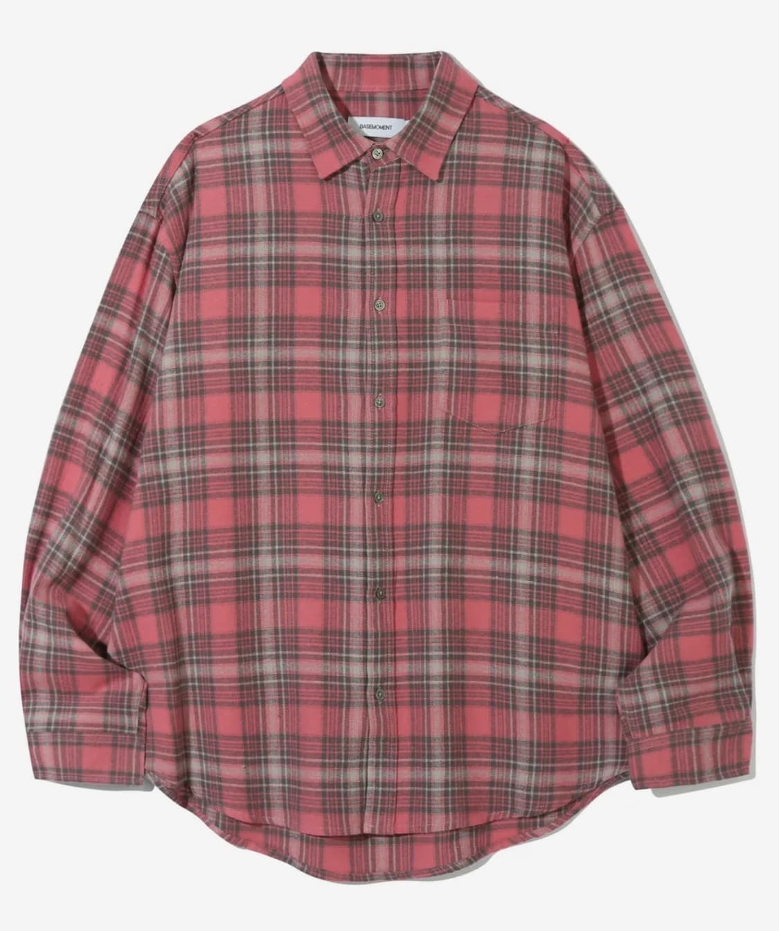 베이스모먼트 - 플란넬 플레이드 체크 셔츠 핑크 상품이미지1
