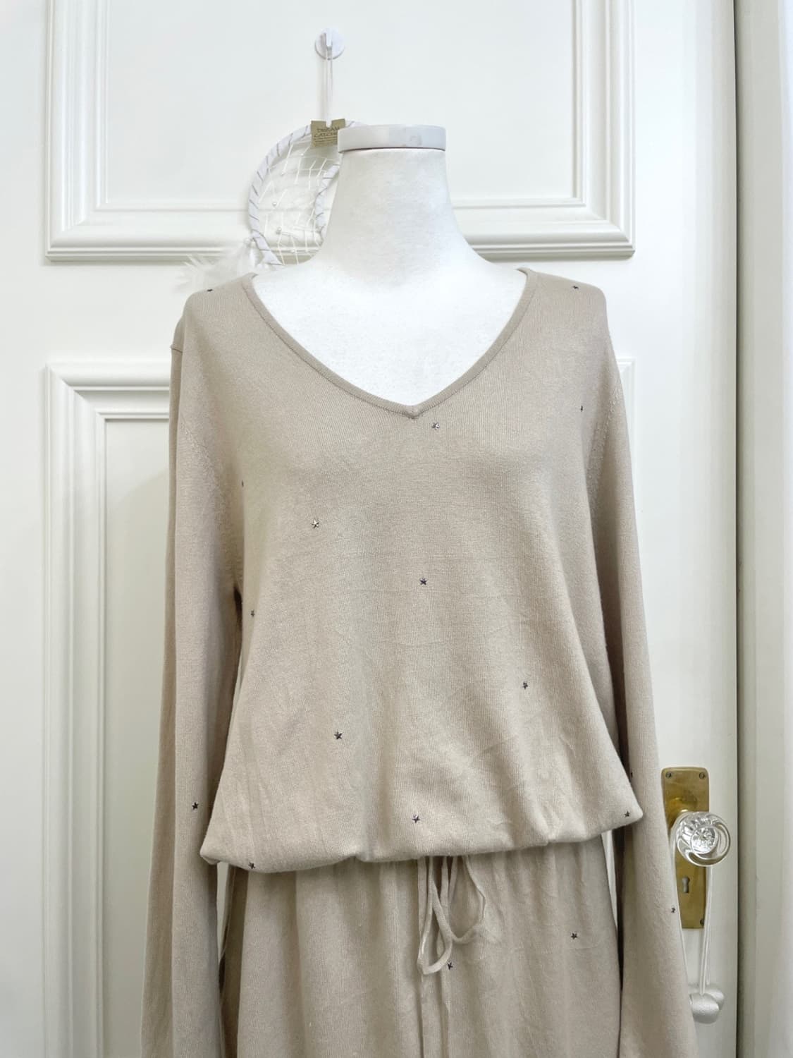 beige star point waist shirring knit opc 상품이미지6