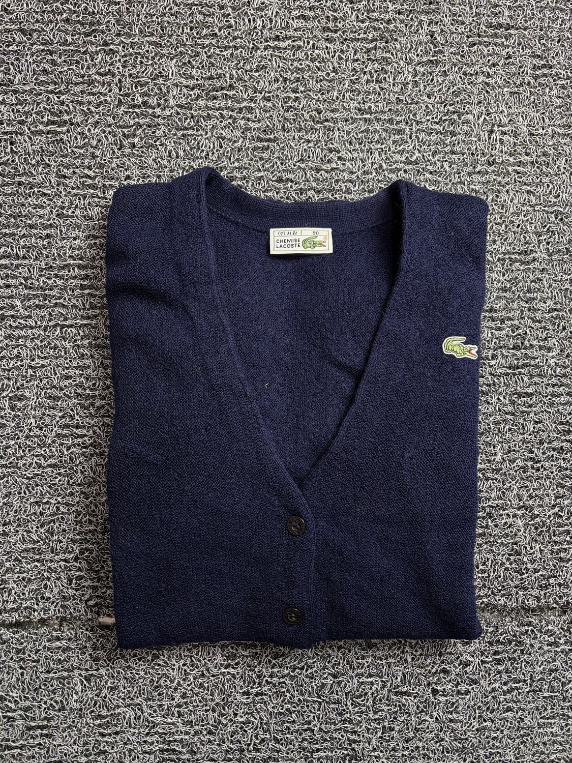 00s 라코스테 올드스쿨 네이비 미니멀 가디건 2165 상품이미지1