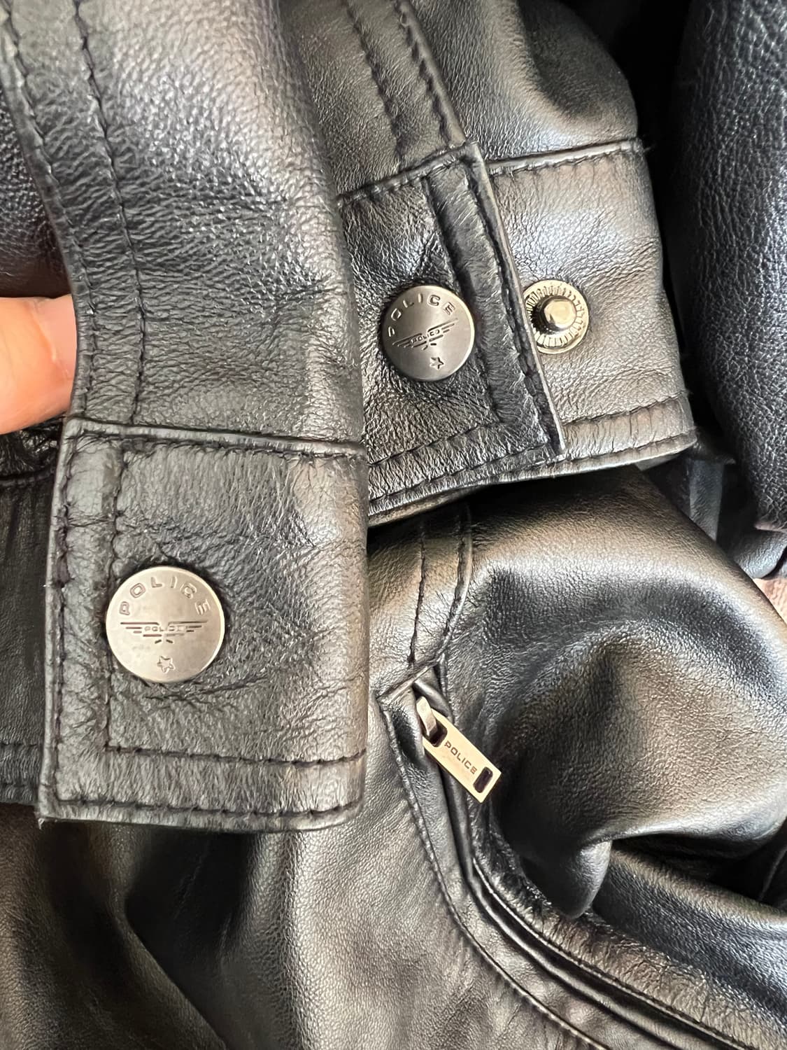 폴리스 POLICE 남성 블랙 양가죽자켓 가죽점퍼 상품이미지8