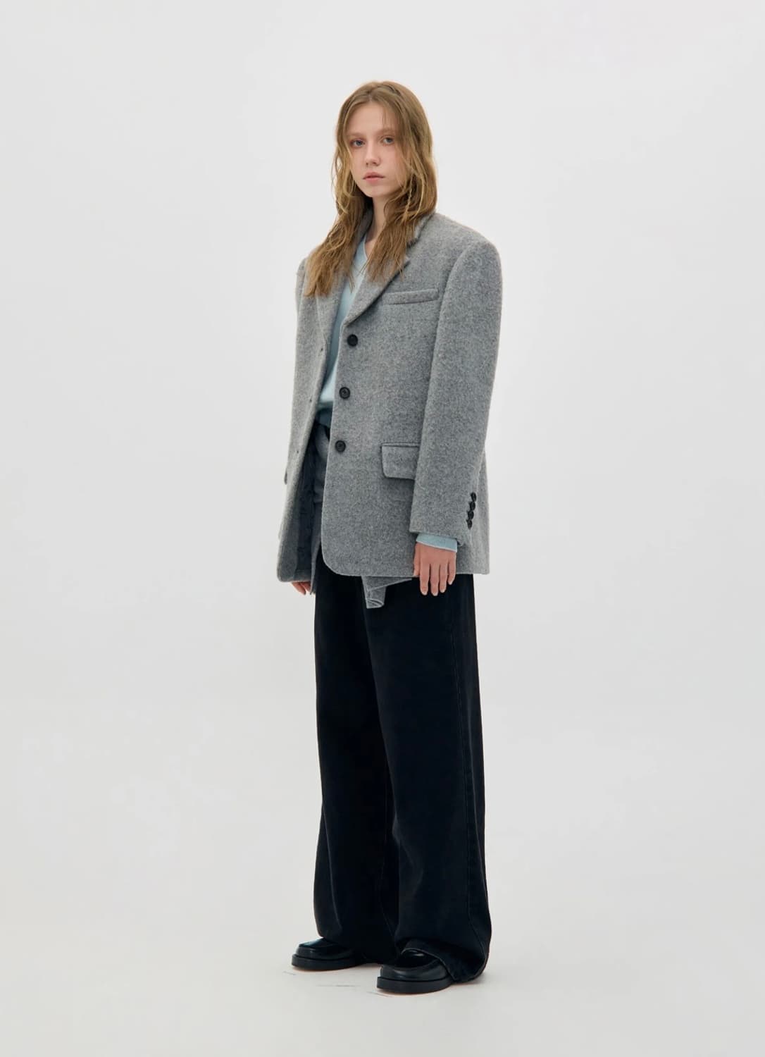 로우클래식 Fine alpaca wool blazer coat grey 상품이미지5