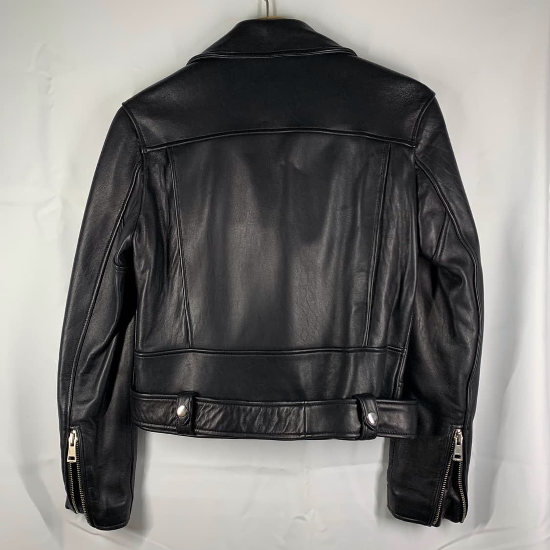 [M] LAETHER HOLIC 쉽스킨 리얼 레더 바이커 재킷 상품이미지3