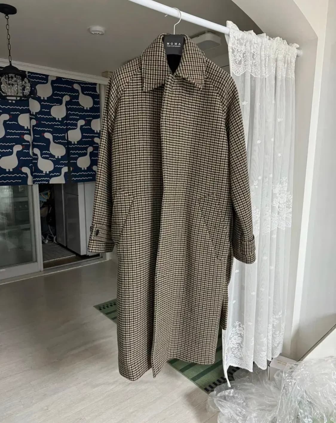 마마가리 체크 울 발마칸 코트 44(105) 상품이미지1