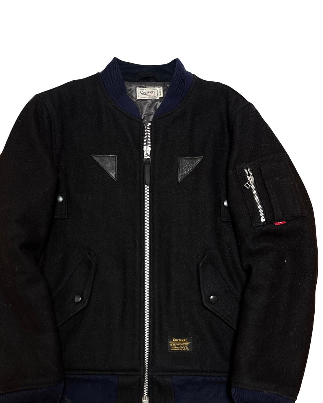 커버낫 패디드 누빔 울 블루종 자켓 상품이미지2