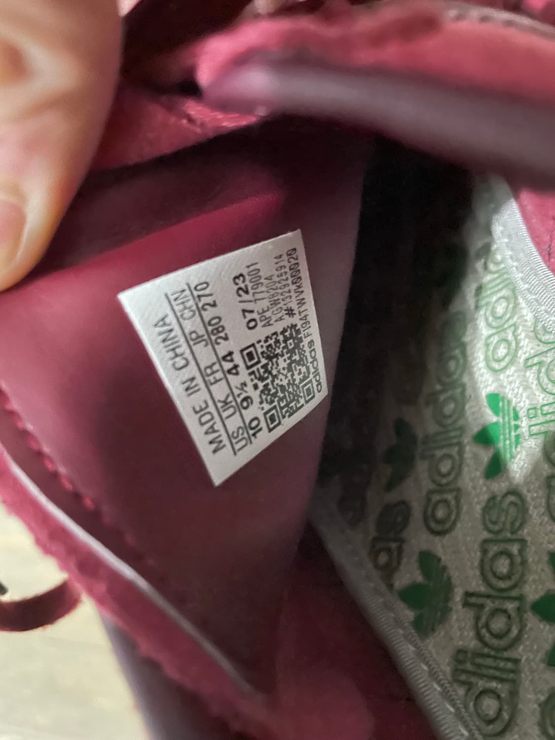 아디다스 토바코 버건디 280sz UK 9반 US 10 상품이미지4