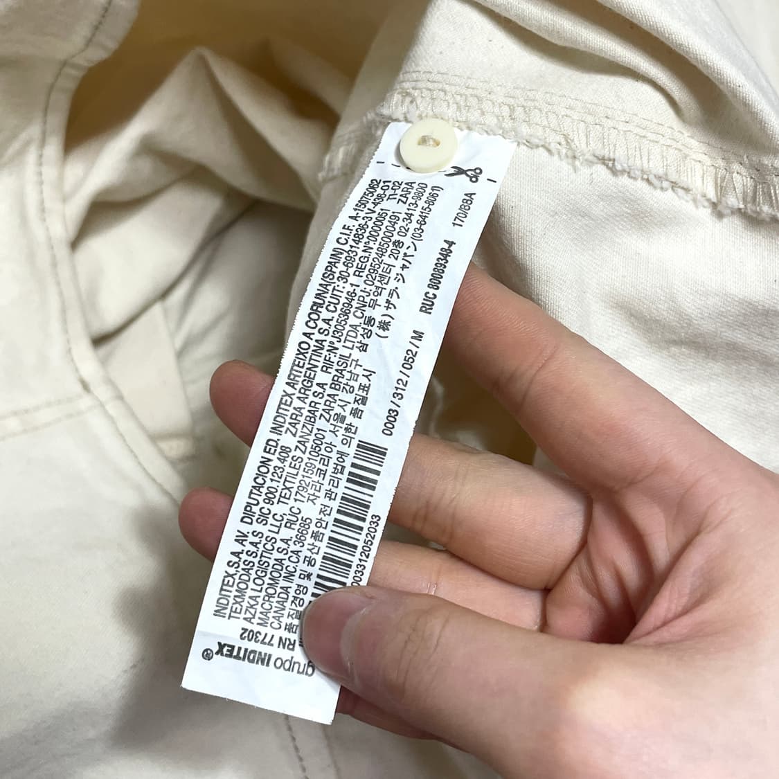 자라 아이보리 셔츠 미니 원피스 여성M 상품이미지5