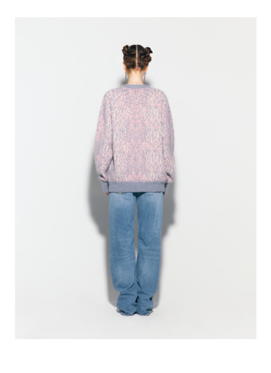 에즈이프 캘리 가디건 LEOPARD KNIT CARDIGAN PINK 상품이미지4