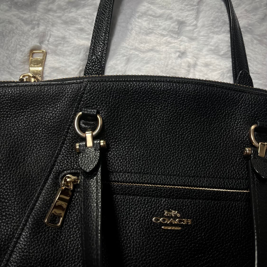 Coach 블랙 골드 가죽 크로스백 금장 갸루 상품이미지6