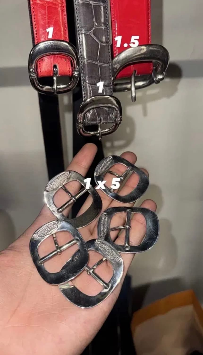 크롬하츠 1인치 레드 악어가죽 건슬링어 벨트 버클 상품이미지3