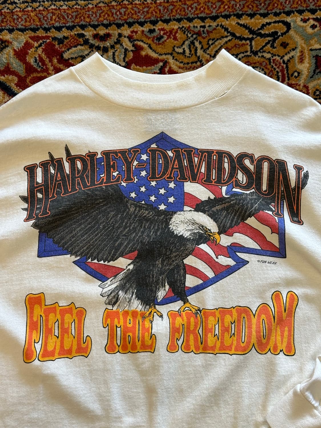 80s 할리데이비슨 "Fire Sleeve" Mock Neck - XL 상품이미지2