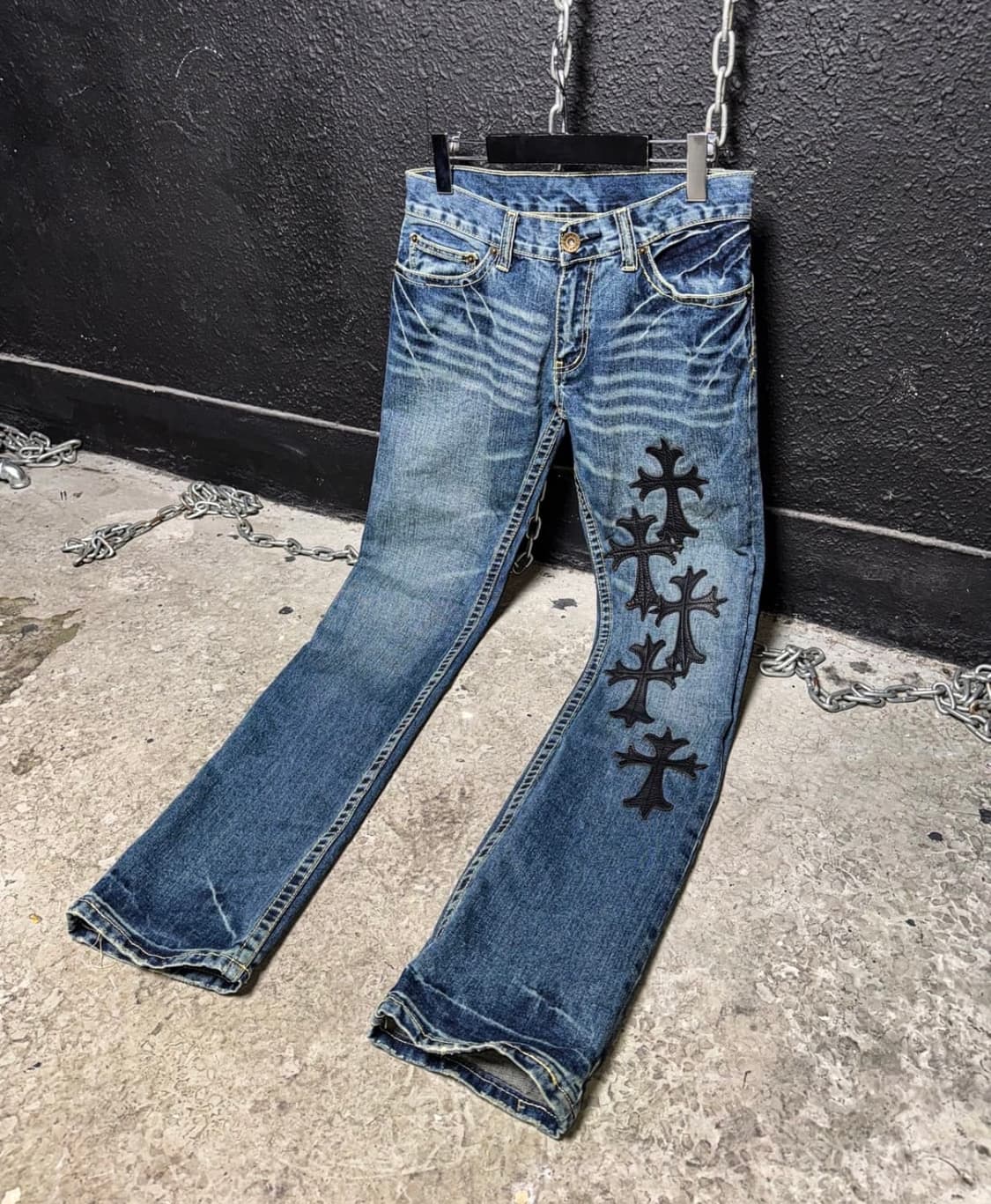 AGATE LABEL 레더 패치 스키니진 상품이미지3