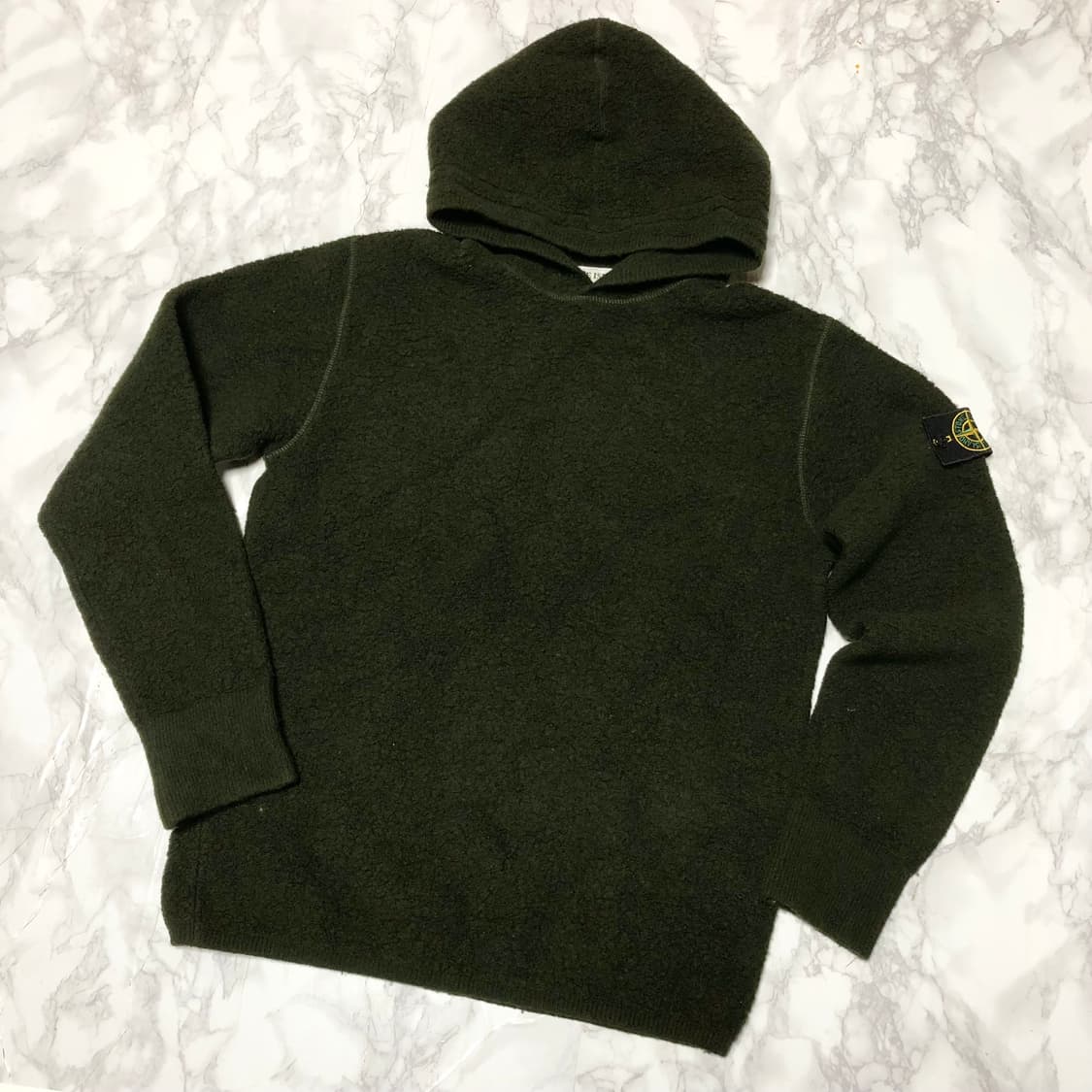 스톤아일랜드 후드티 양모 니트 희귀 다크카키 상품이미지1