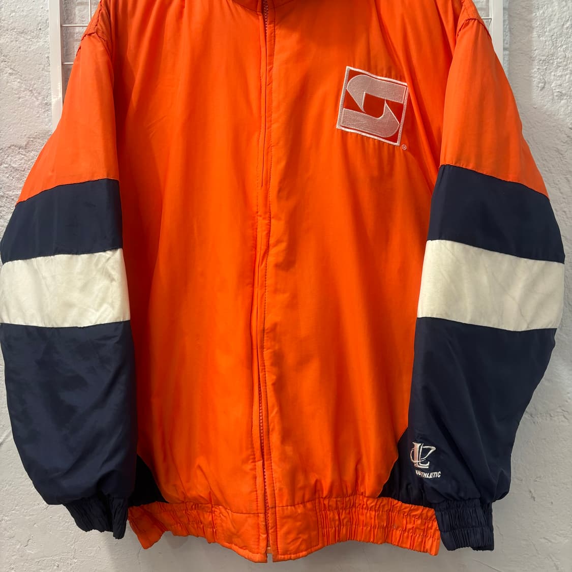 90s 러셀 어센틱 빈티지 시러큐스 오렌지 패딩 자켓 XL 상품이미지4