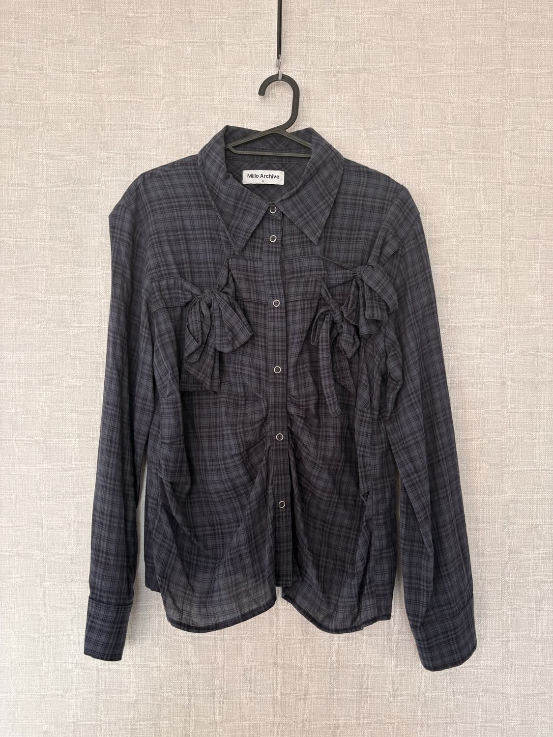 밀로우먼 네이비 리본 타이 셔츠 m 상품이미지1