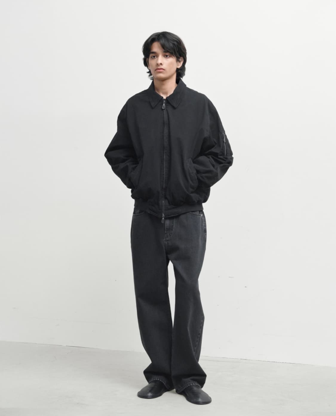 (마지막할인)26ss 브라운야드 워시드 탱커 자켓 블랙 4 새제품 상품이미지7