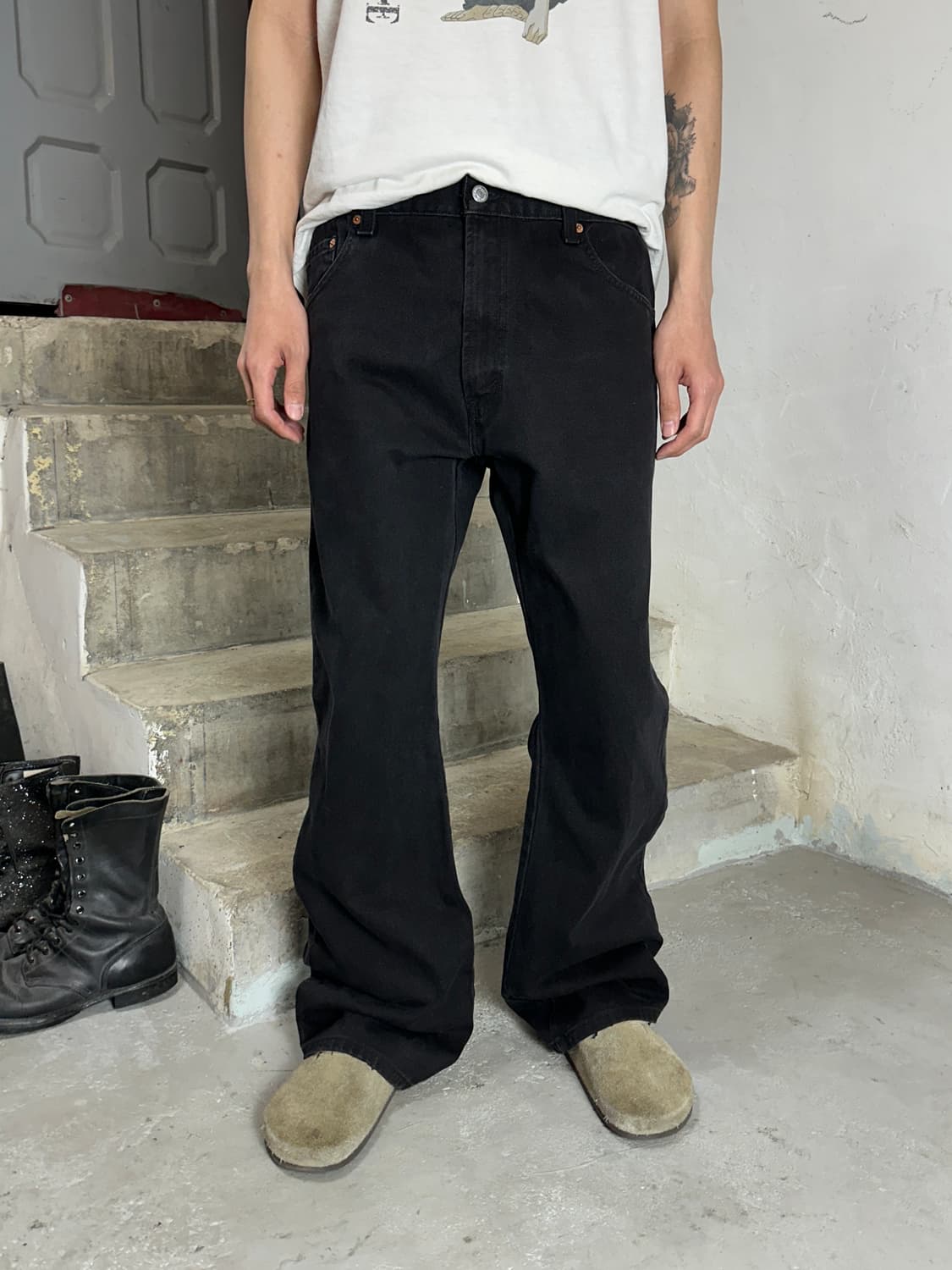 00's 빈티지 리바이스 517 블랙 부츠컷 리바이스 플레어진 상품이미지1