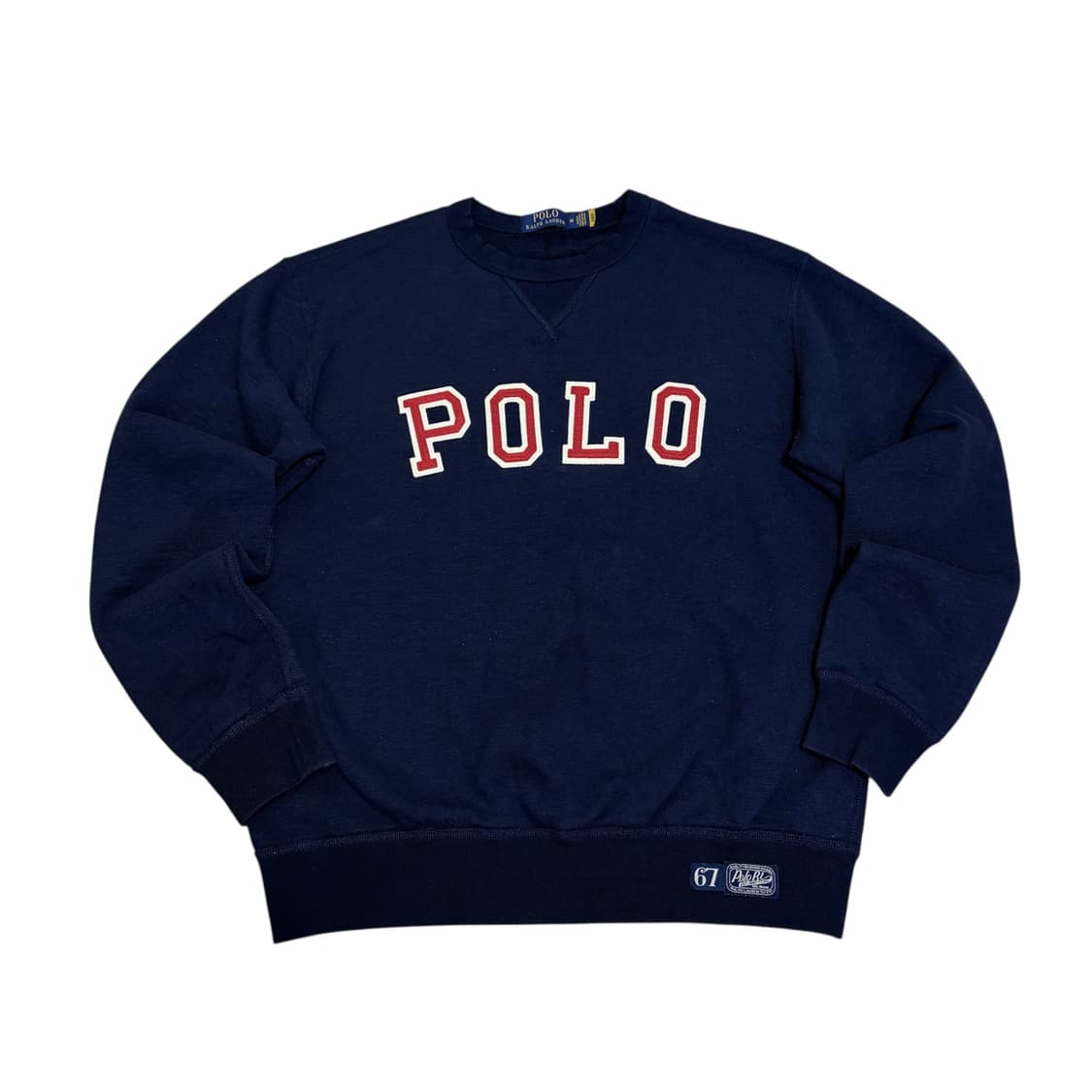  QR택)폴로 랄프로렌 스펠아웃 로고 네이비 맨투맨  상품이미지1