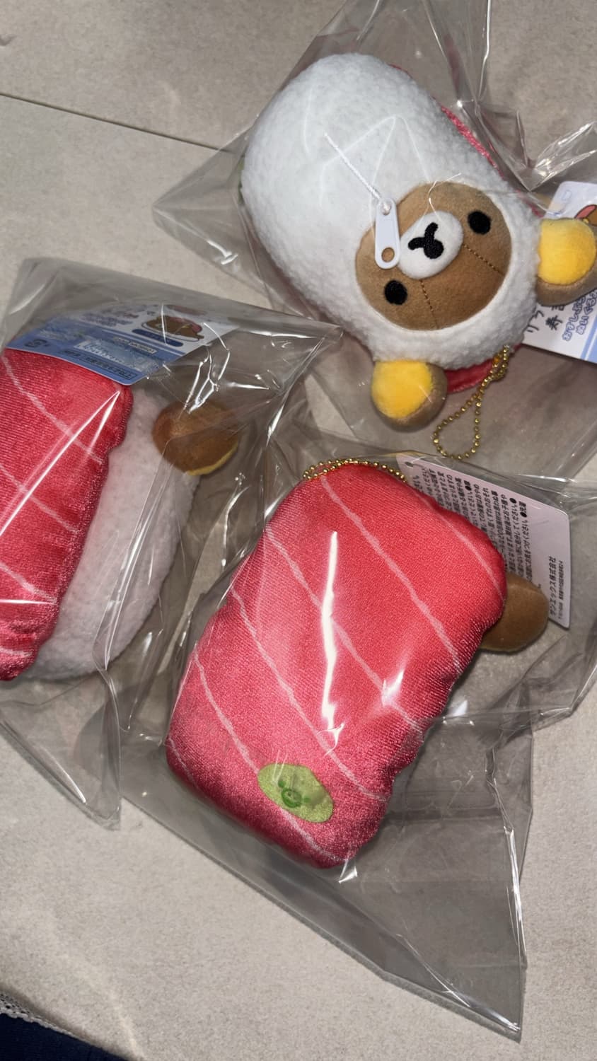 산엑스 참치초밥 리락쿠마 스시 마스코트 키링 인형  상품이미지2