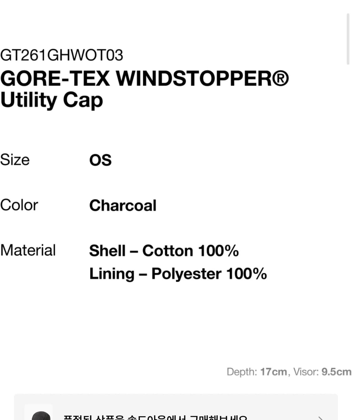 디네댓 고어텍스 WINDSTOPPER Utility Cap 볼캡 상품이미지2