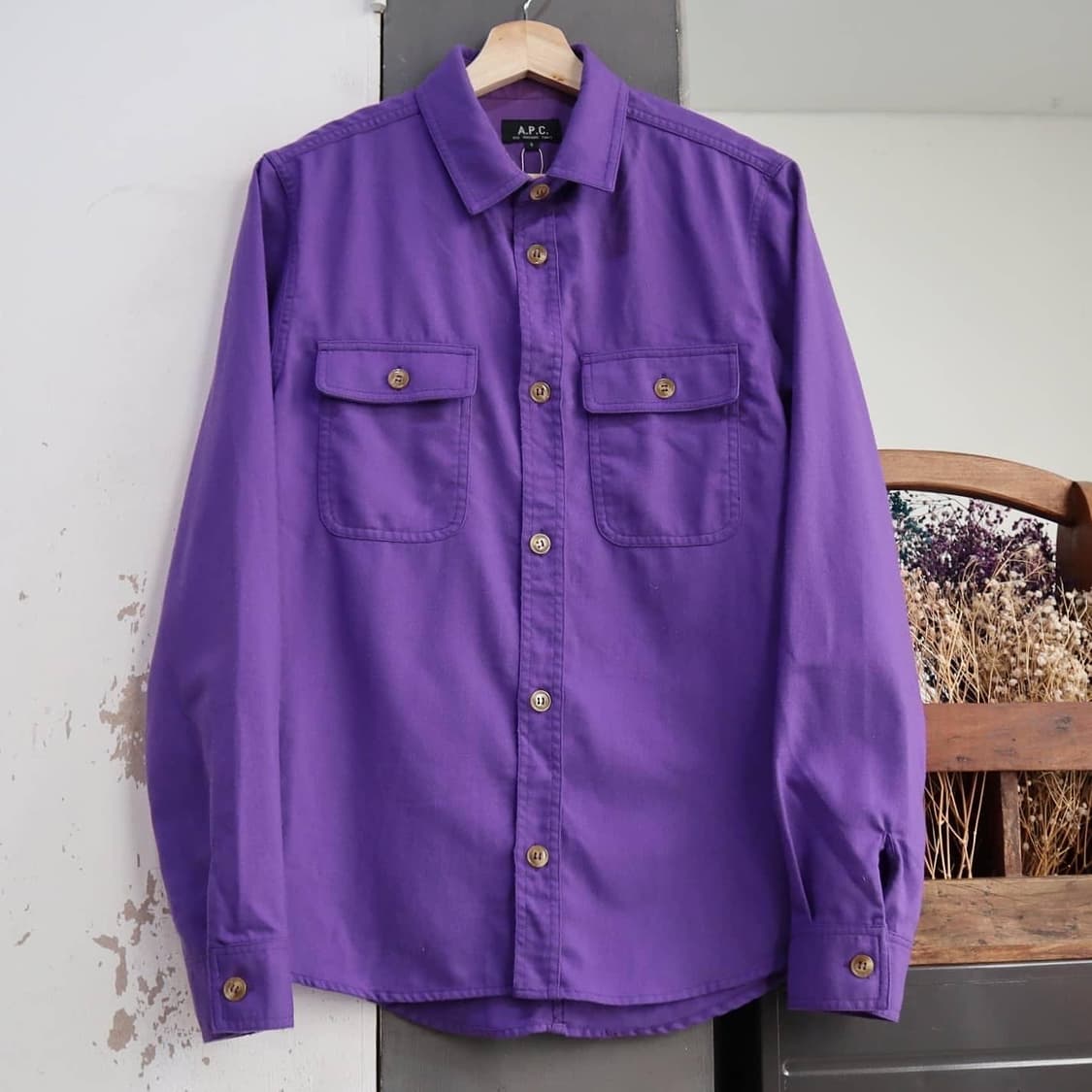 A.P.C 투포켓 울&나일론 셔츠 상품이미지1