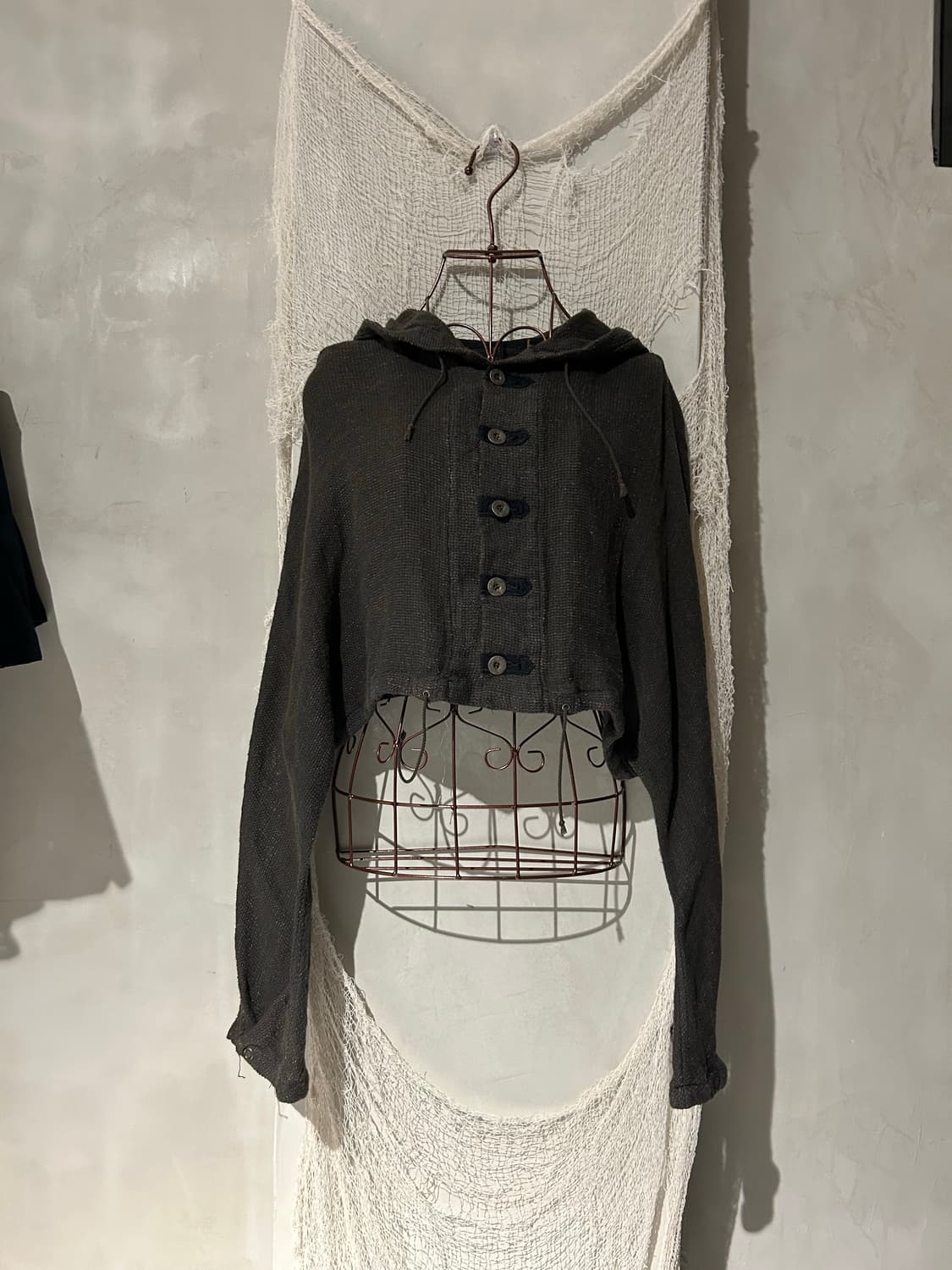 캐피탈 후드 크롭 가디건  상품이미지2