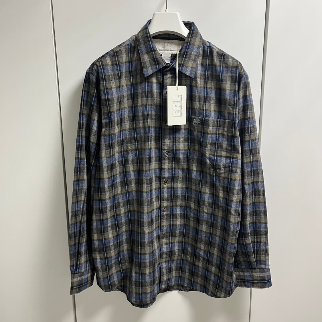 [M,L,XL]이알엘 ERL 26ss 체크 셔츠/그레이 상품이미지2