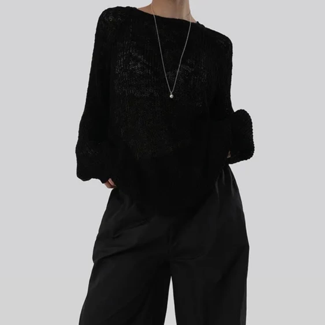 어텀 부클니트 블랙 상품이미지1