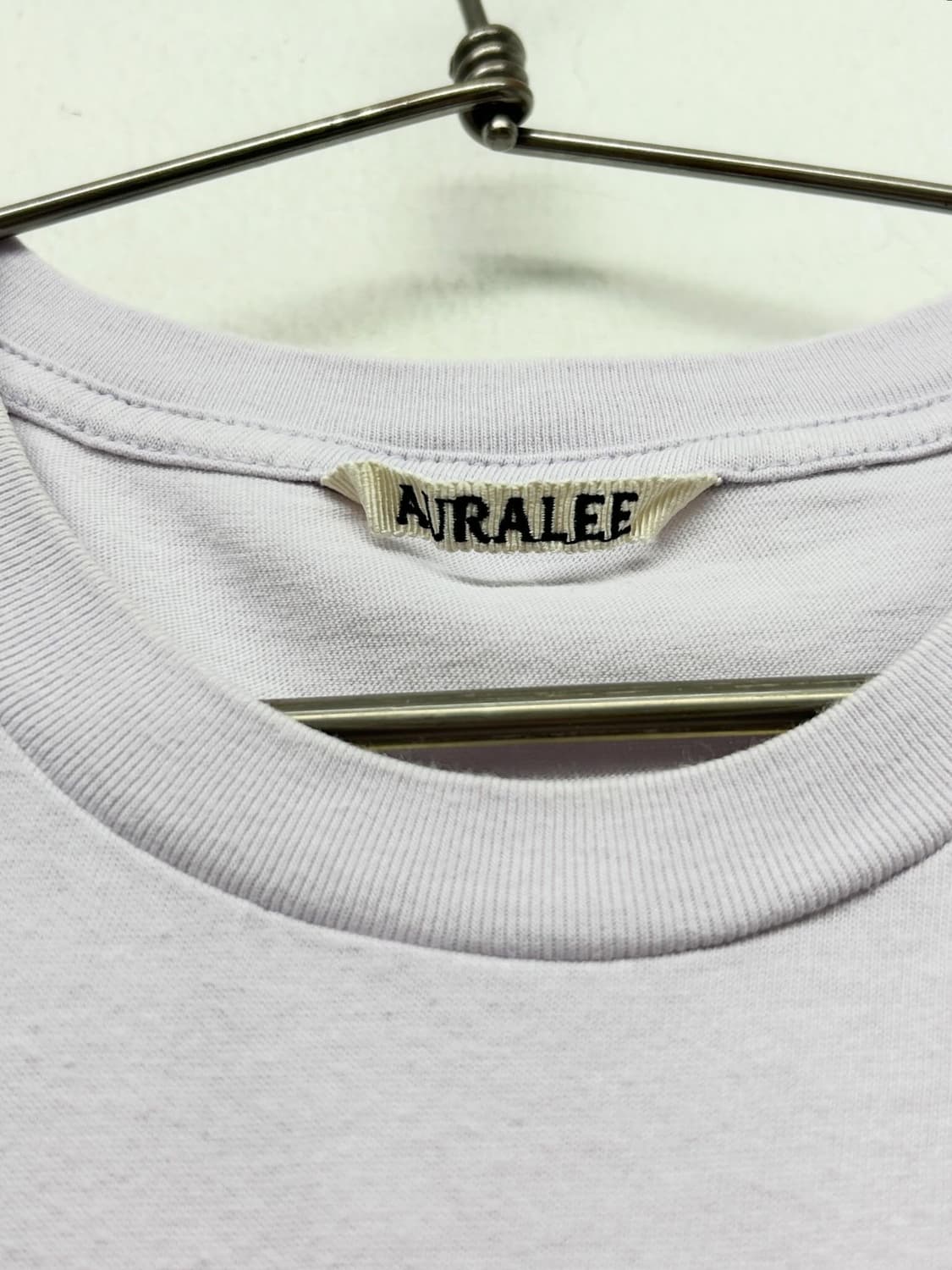 오라리(AURALEE) 코튼 슬리브리스 티셔츠 라이트 퍼플 상품이미지3