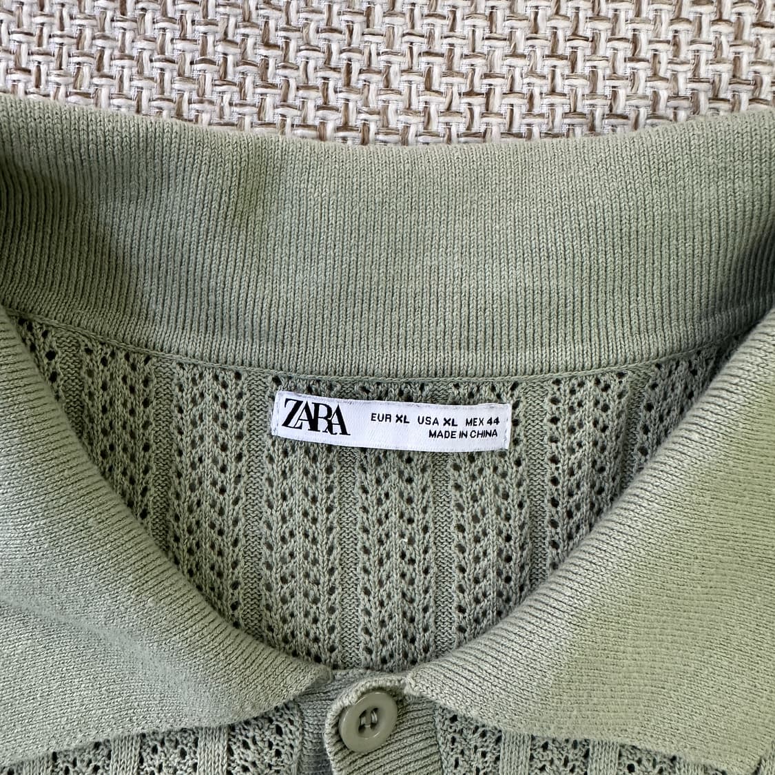 XL 자라 골지 카라 반팔 니트 티 0409D 상품이미지2