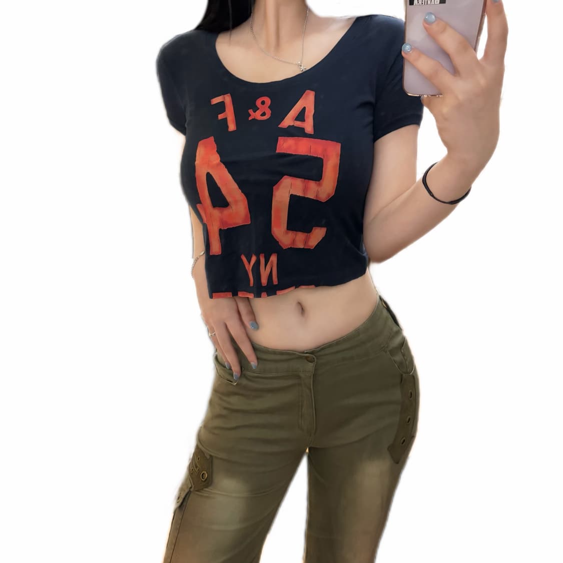 아베크롬비 크롭 반팔 티셔츠 블랙 상품이미지1