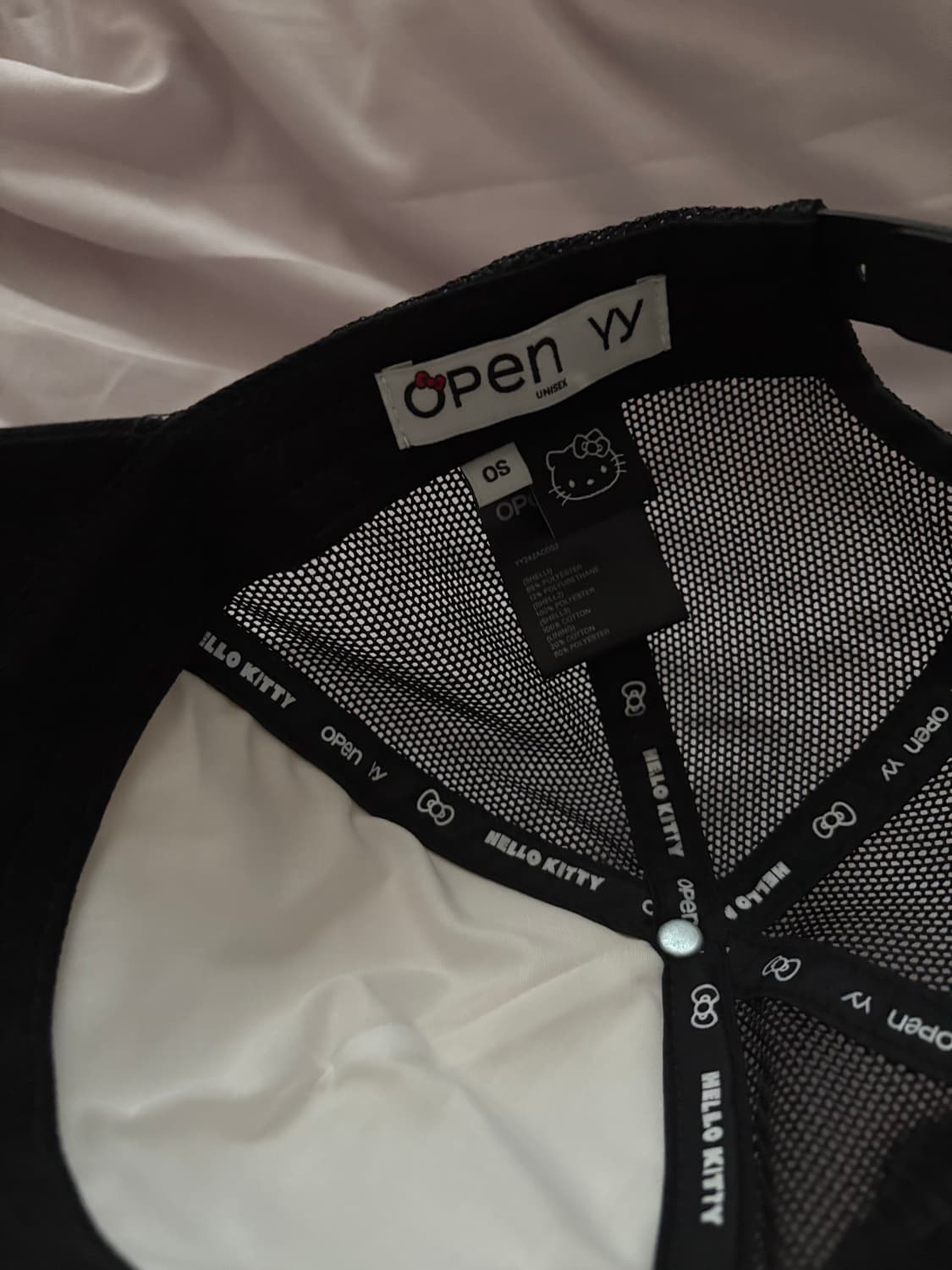 오픈와이와이 헬로키티 볼캡 모자 블랙 상품이미지3