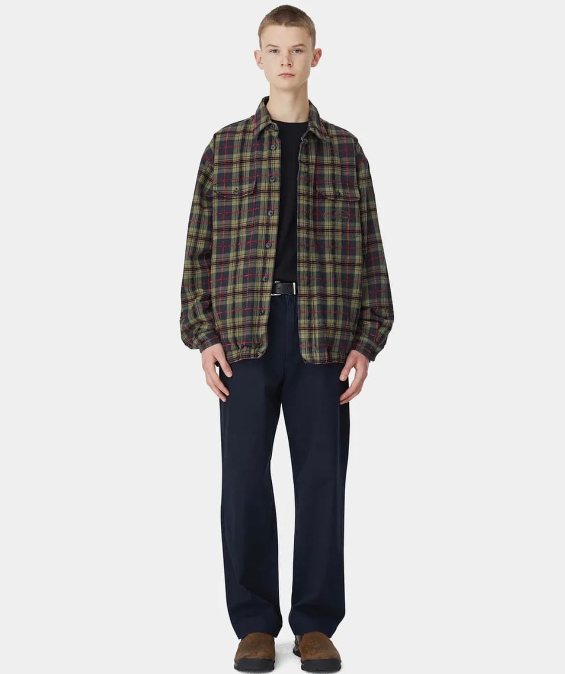E/T-Logo Plaid Shirt Jacket Navy 상품이미지3