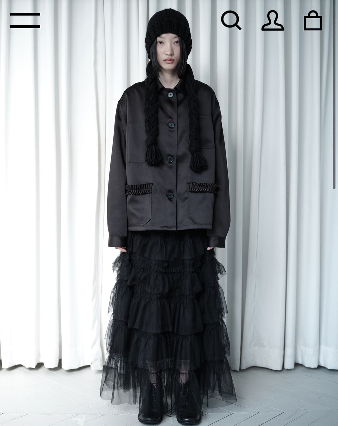 생긴스튜디오 TULLE TIERED LONG SKIRT - BLACK 상품이미지1