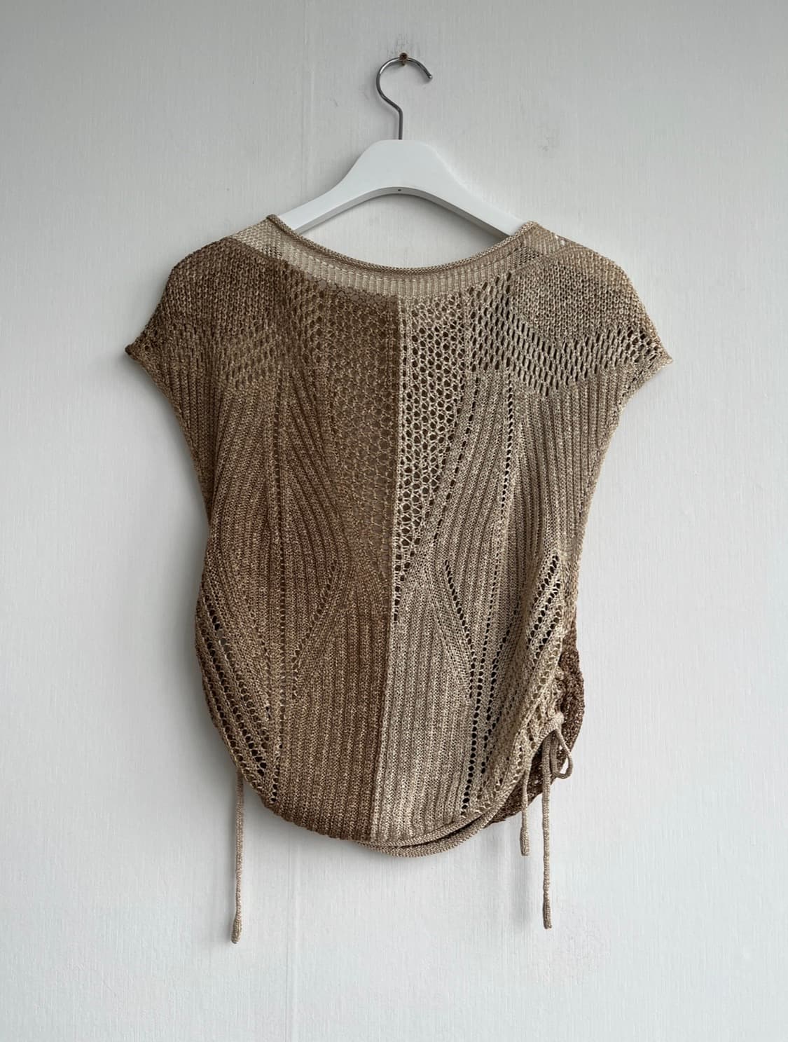 베이지 투톤 루즈핏 썸머 니트 상품이미지4