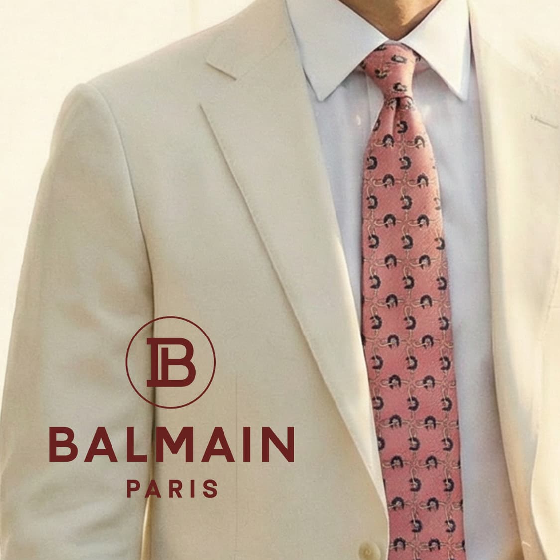 피에르 발망 실크 핑크 패턴 넥타이 10.1cm A등급 K2247 상품이미지1