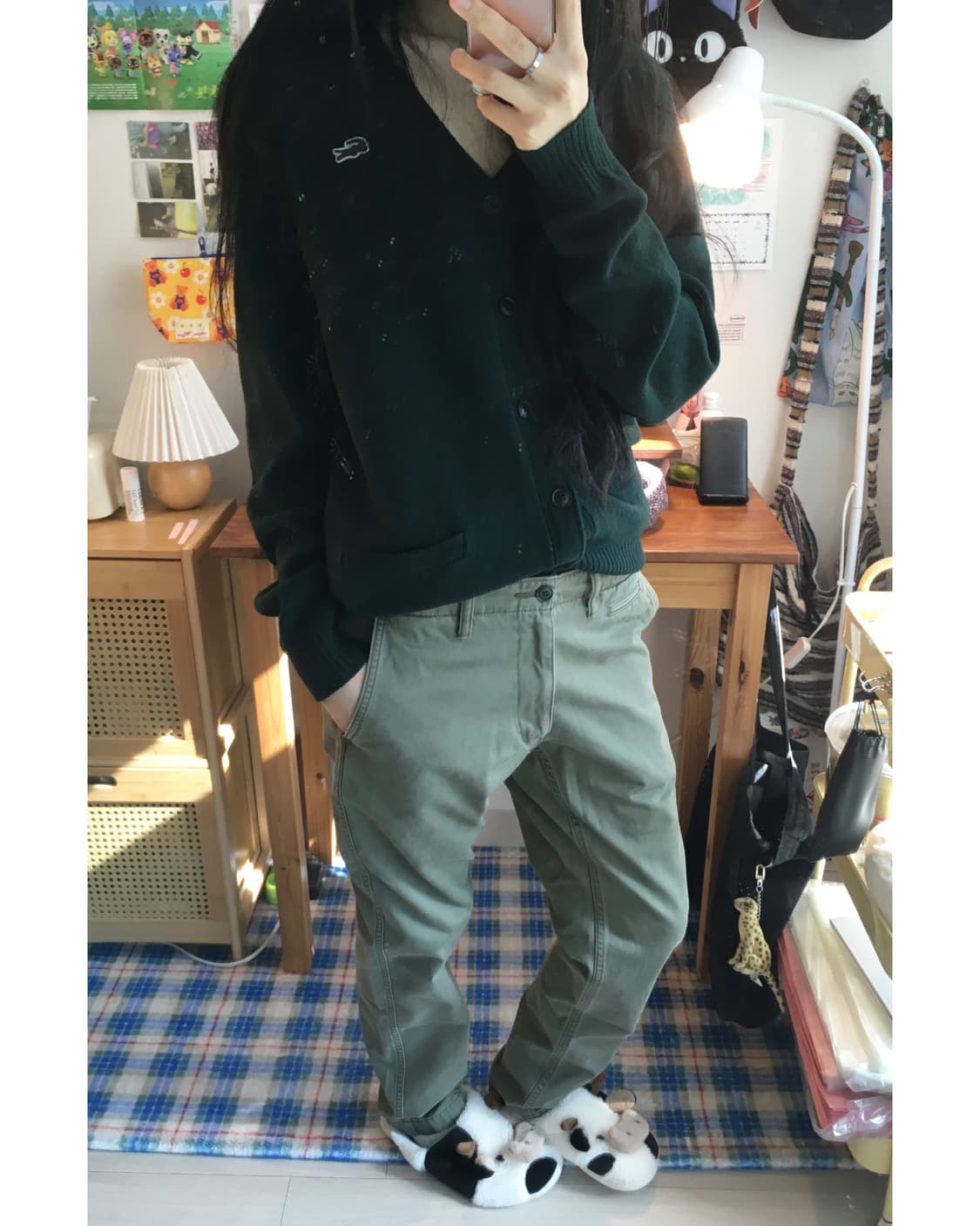 vintage cotton pants olive green 상품이미지3