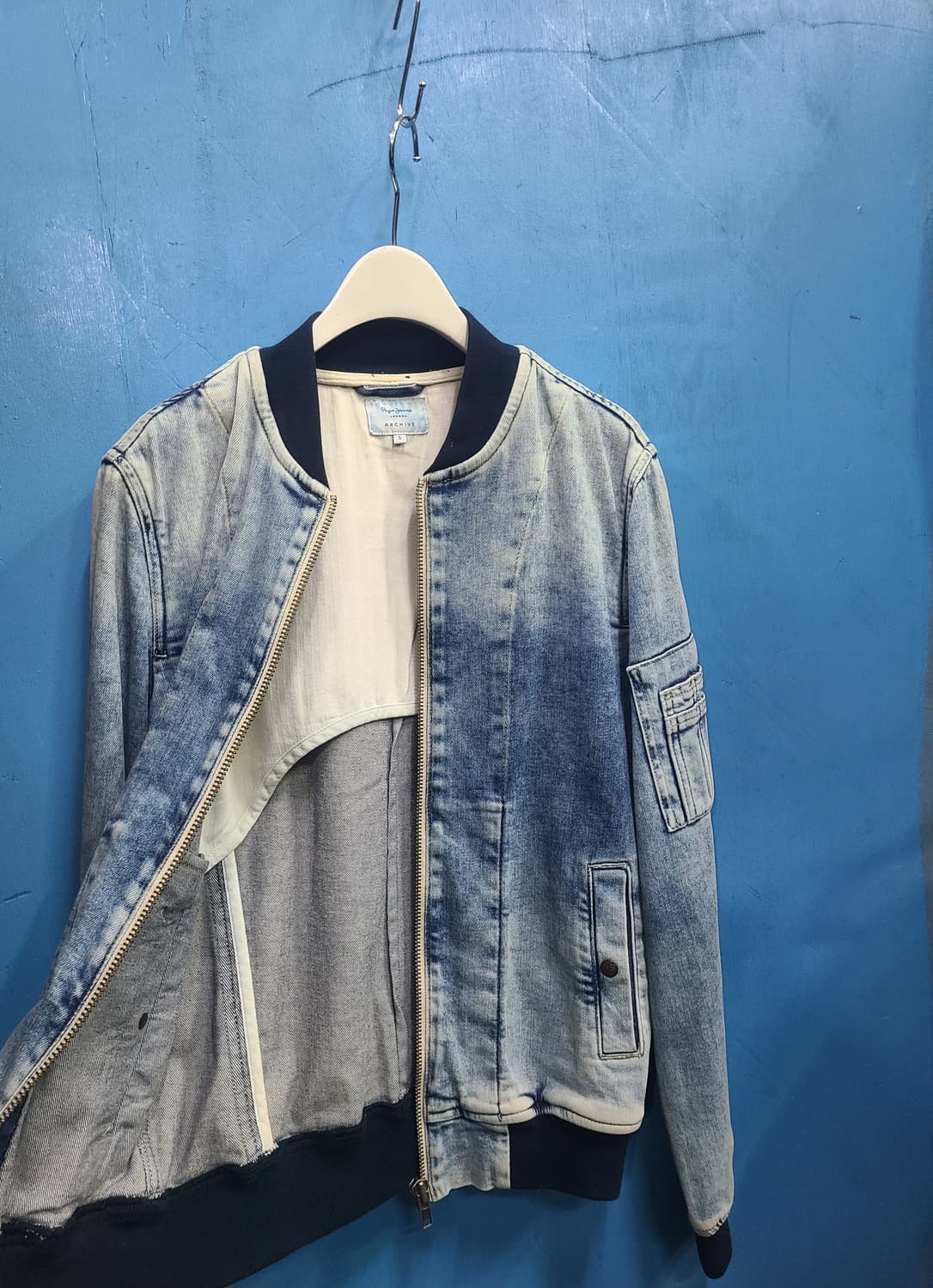 영국빈티지 페페진 ma-1항공데님봄버자켓 상품이미지2