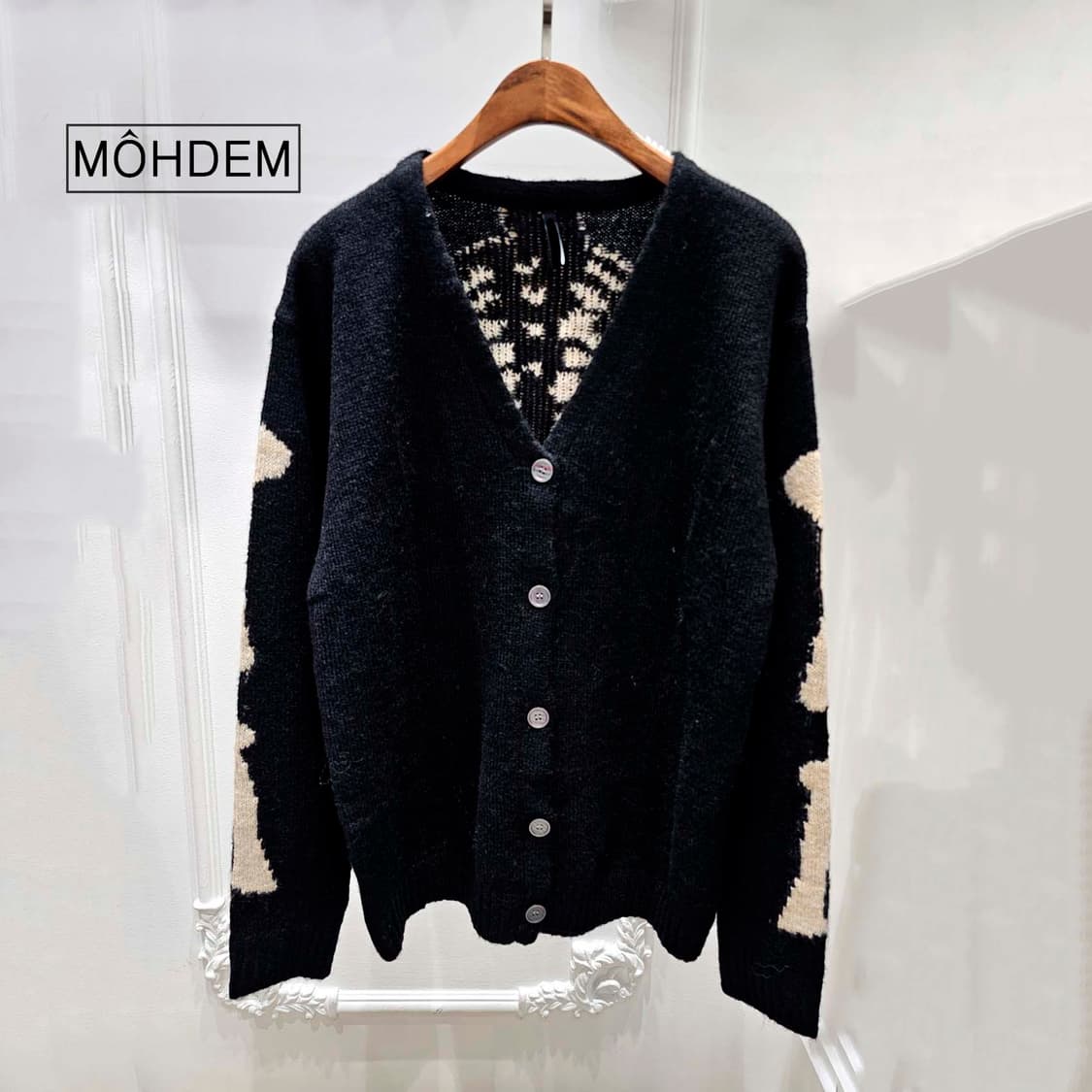 [premium] 본 스컬 가디건 블랙 상품이미지2