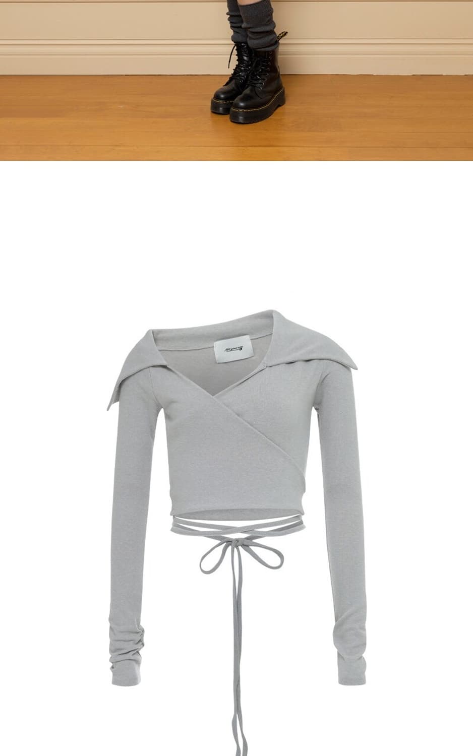 낫유어로즈 Jenny wrap tshirt (Gray) 상품이미지2