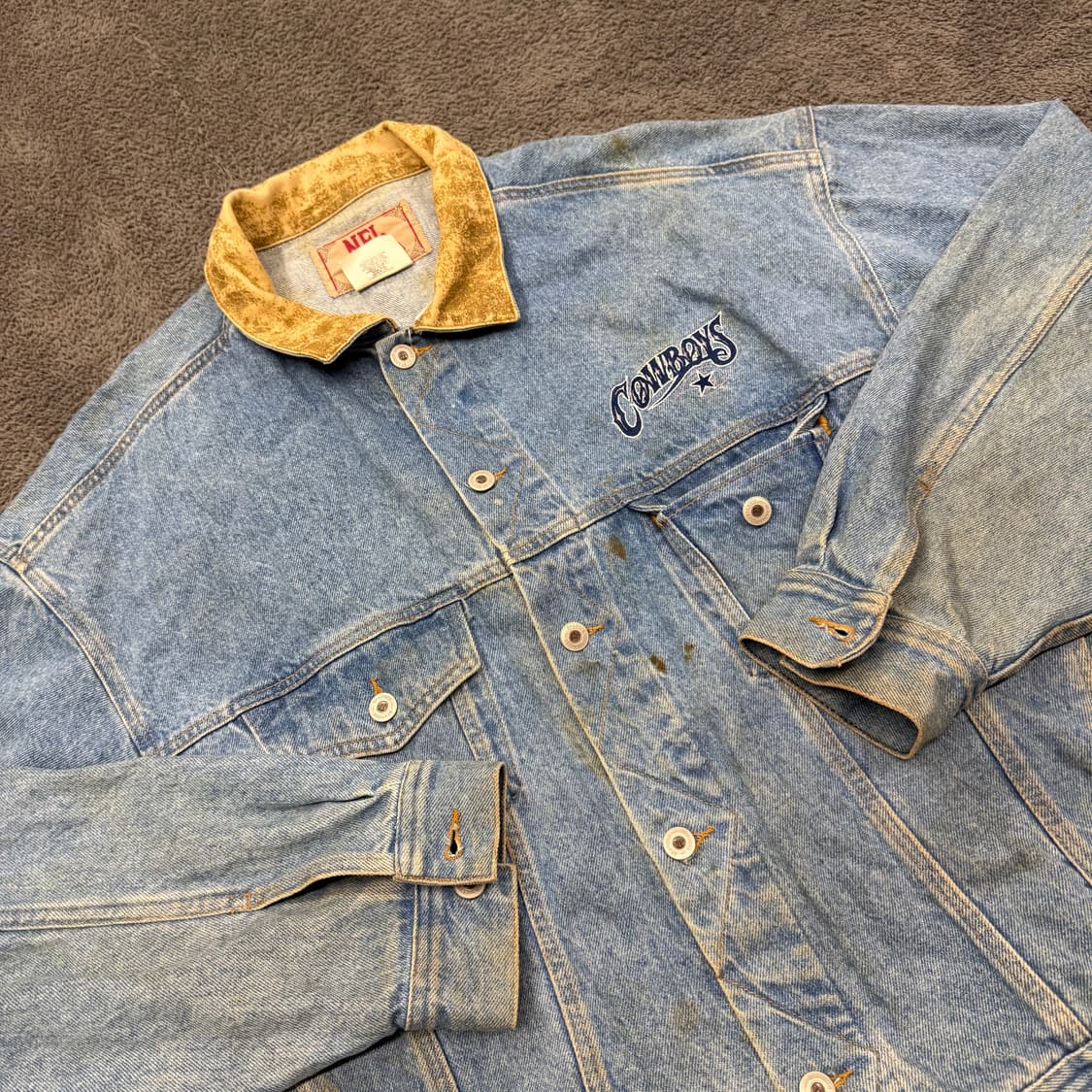 [ 정품/XL ] NFL 90s 빈티지 댈러스 카우보이 데님 청자켓 상품이미지1