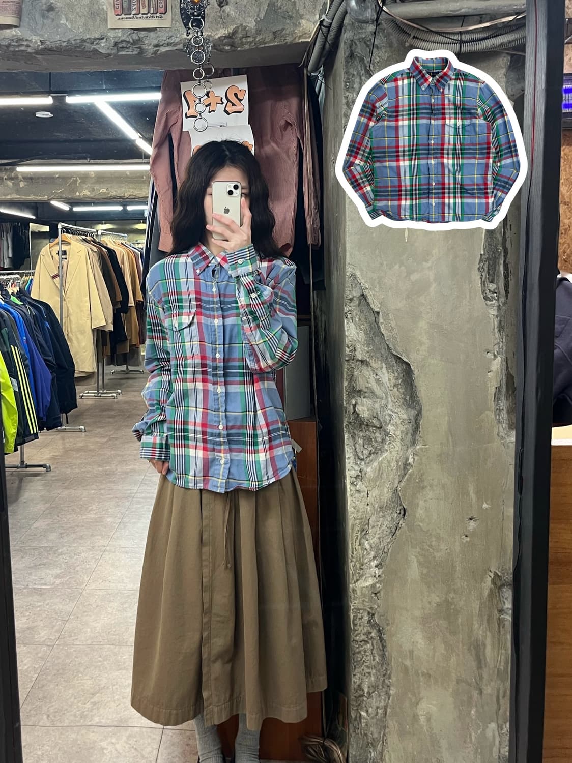 폴로 랄프로렌 체크 포켓 셔츠 스카이블루 M #csz3023 상품이미지1