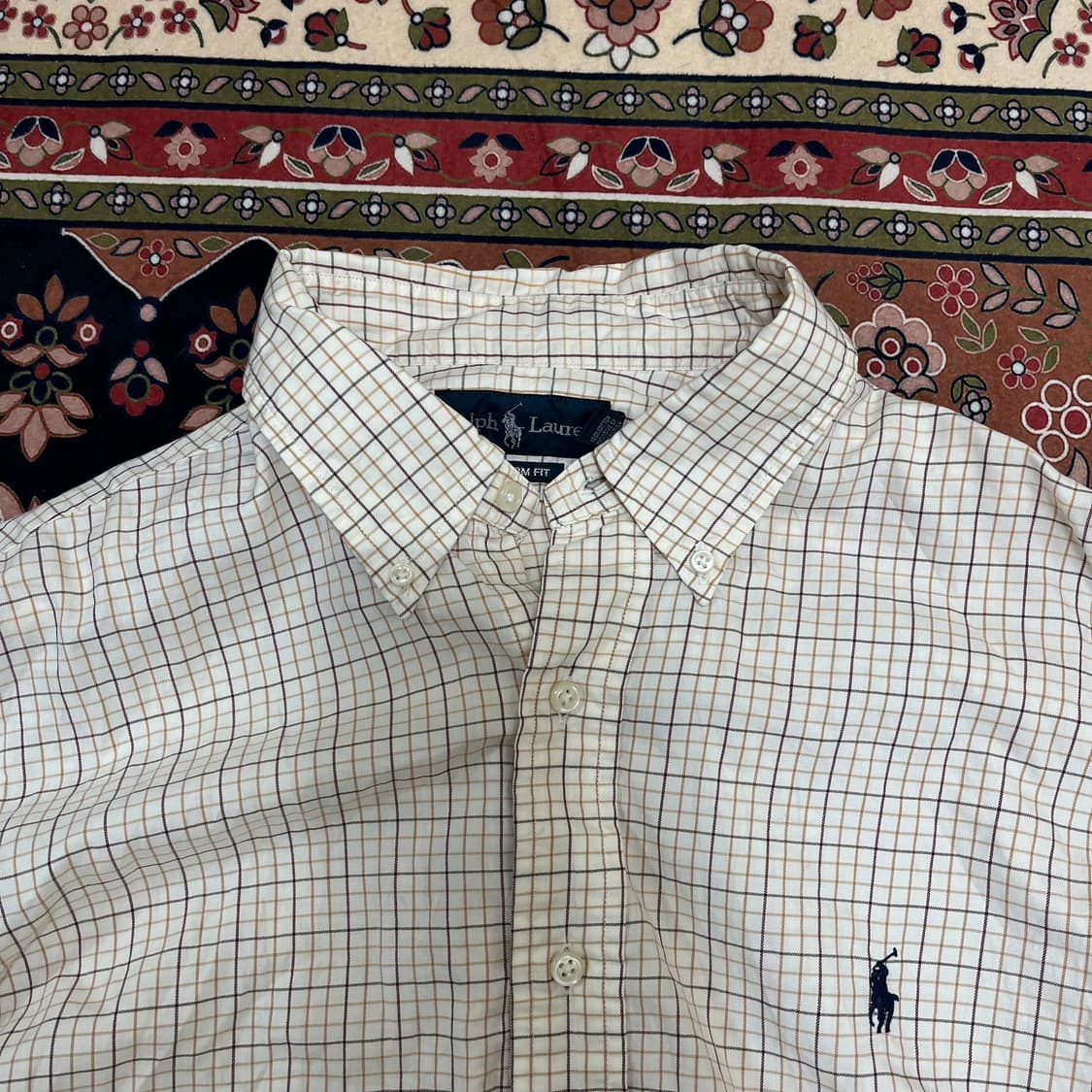 폴로 랄프로렌 버튼다운 베이지 체크 셔츠 XL/105 상품이미지2