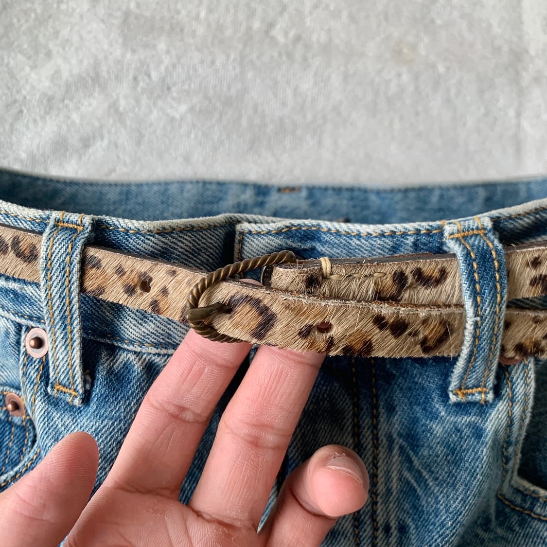 Cowhide Leopard 가죽벨트 상품이미지2