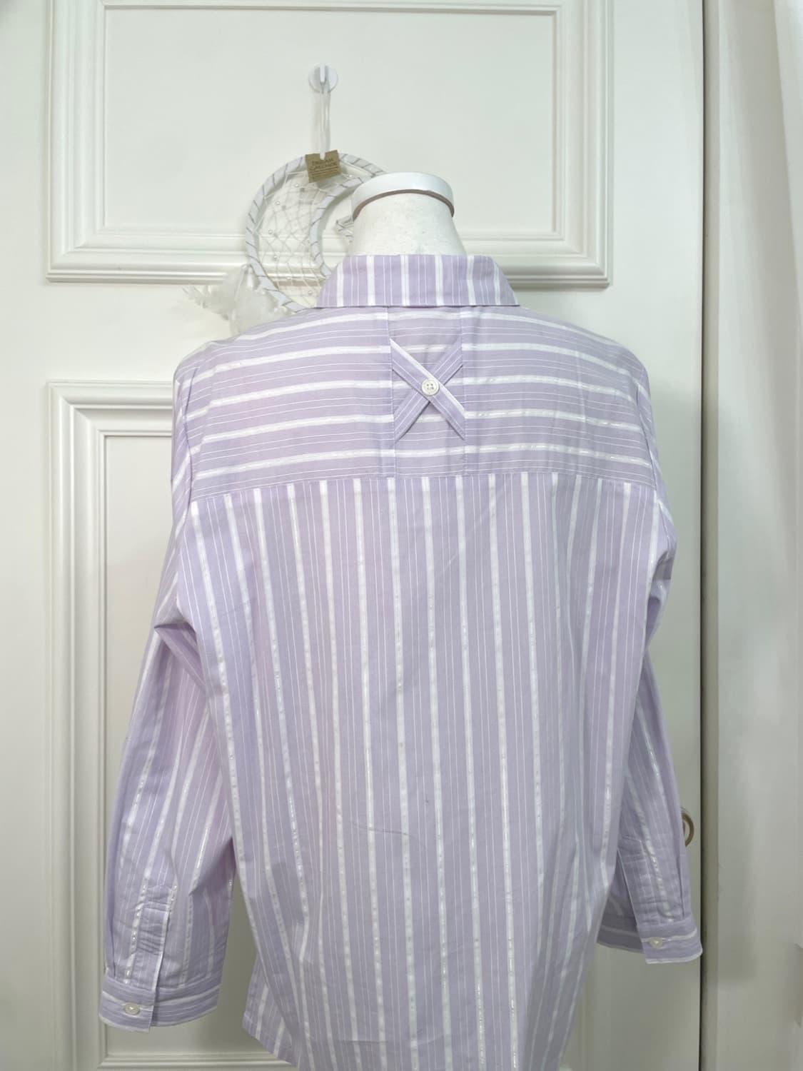 lavender stripe glitter loose cotton shi 상품이미지4