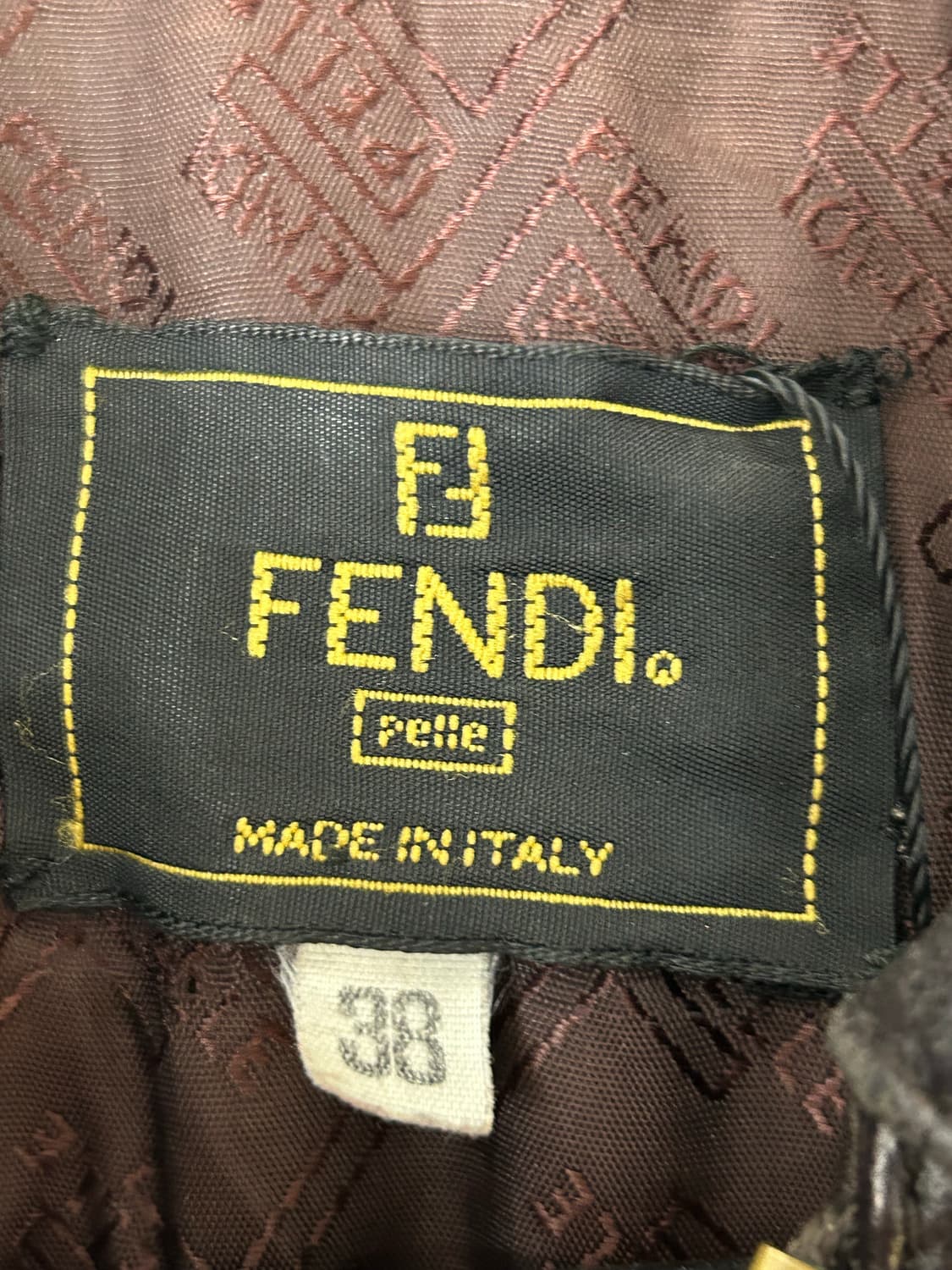 90s Fendi 펜디 브라운 레더 주카 자켓 상품이미지9