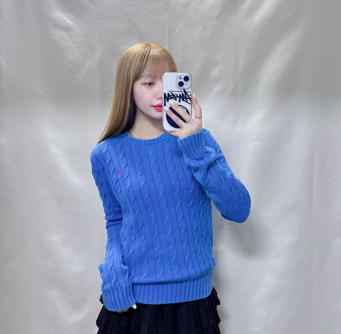 폴로 랄프로렌 블루 포니 꽈배기 니트  상품이미지2