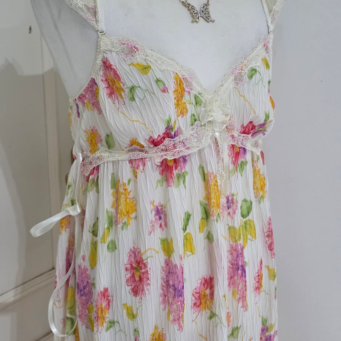 비너스빈티지)플로럴 로맨틱 히메갸루st 레이스 쉬폰 시스루 슬립원피스 상품이미지4