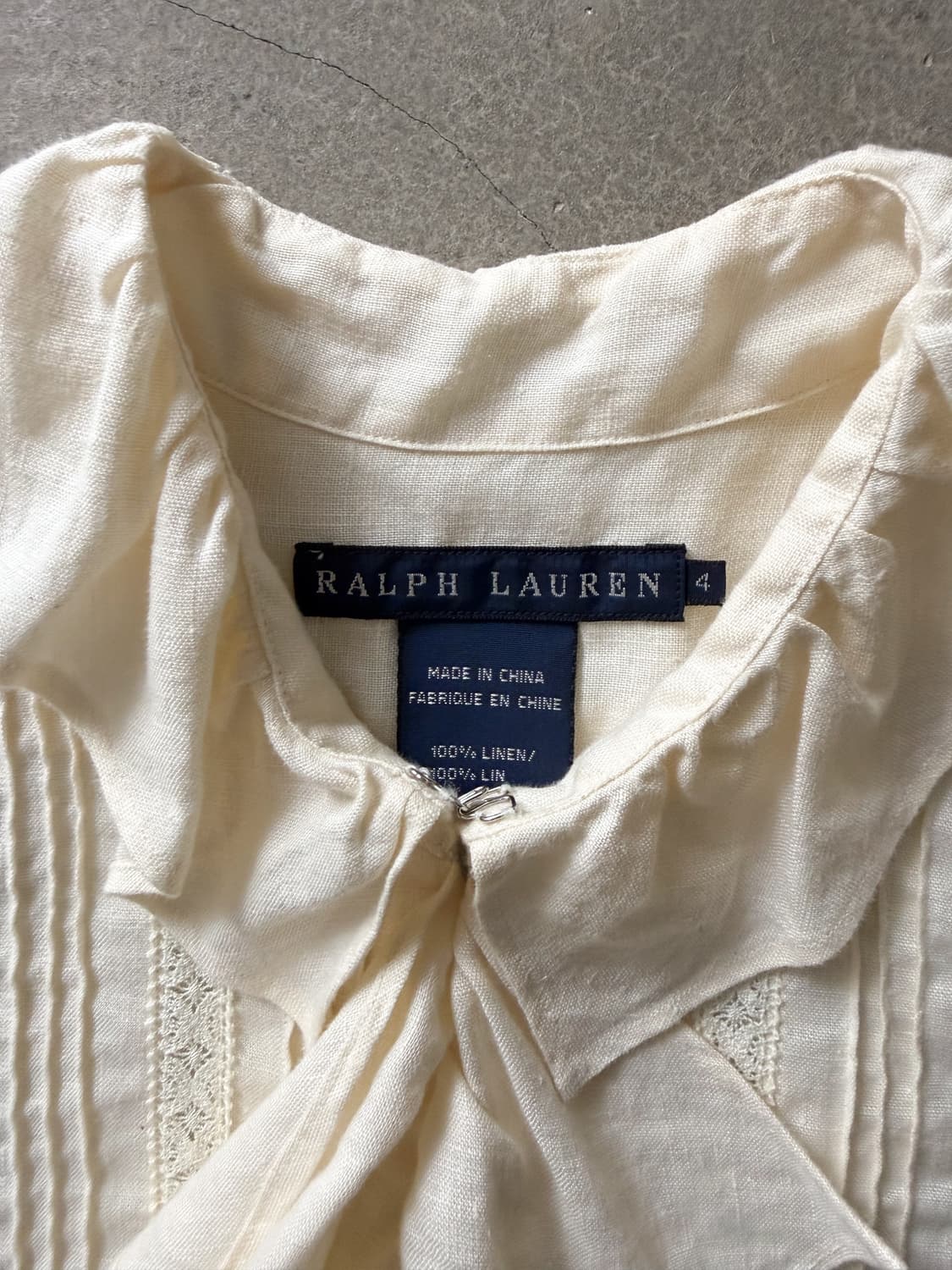 Ralph Lauren 100% Linen Ruffle Blouse 상품이미지4