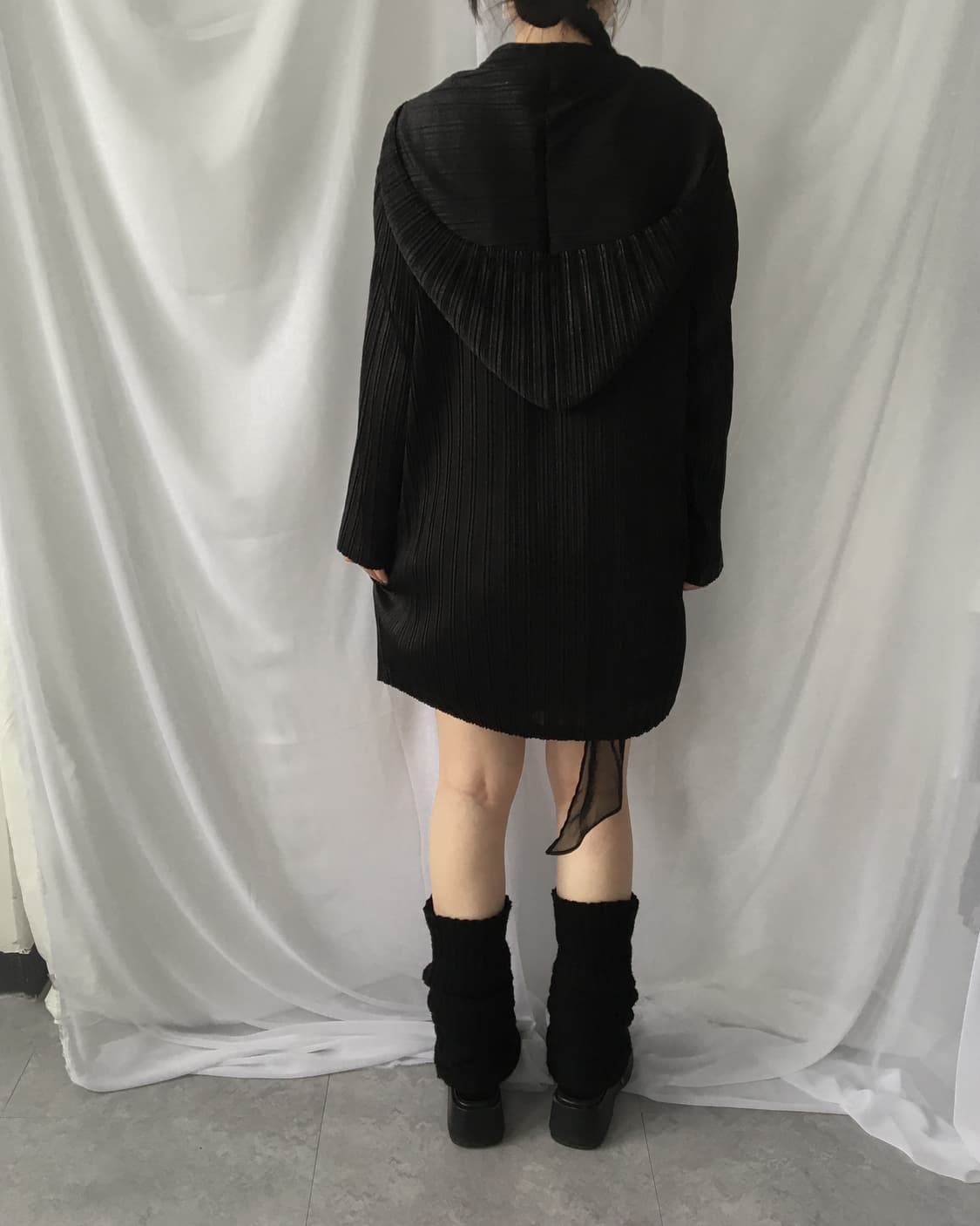 Fairy hood point pleats zip up 상품이미지8